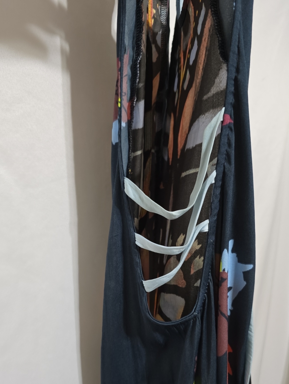 Free People Dream Free Printed Tunic Boho Halter Mini Dress Black Blue SP - Picture 5 of 11